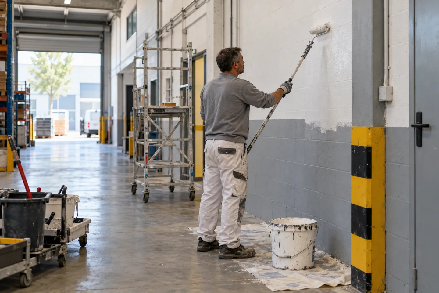Mantenimiento de paredes de una instalación industrial