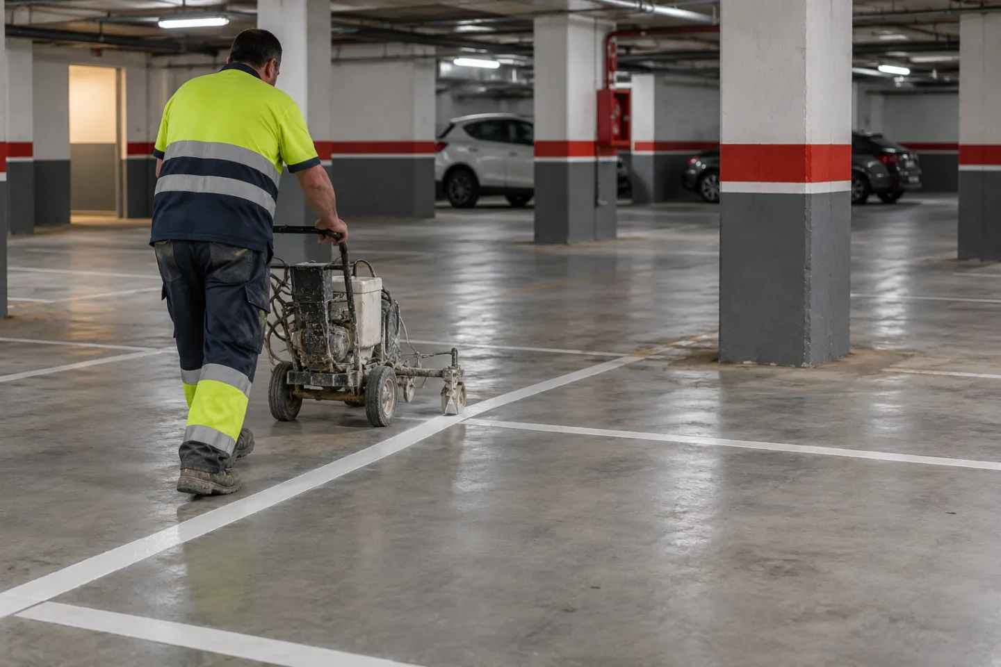 Senyalització de places en un aparcament